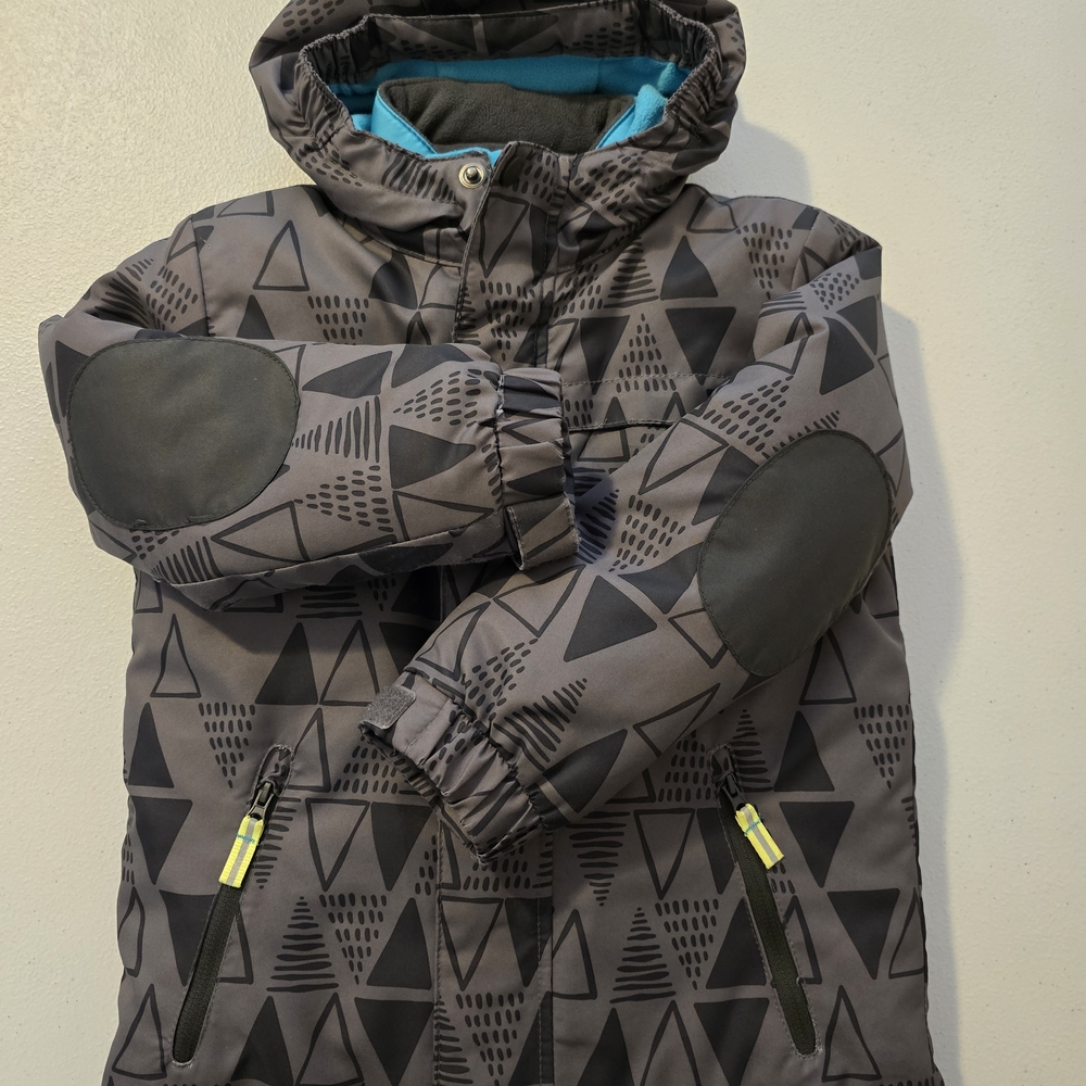 Cat & Jack Stylish Gray and Teal Kids Winter Coat with Removable Liner 5T